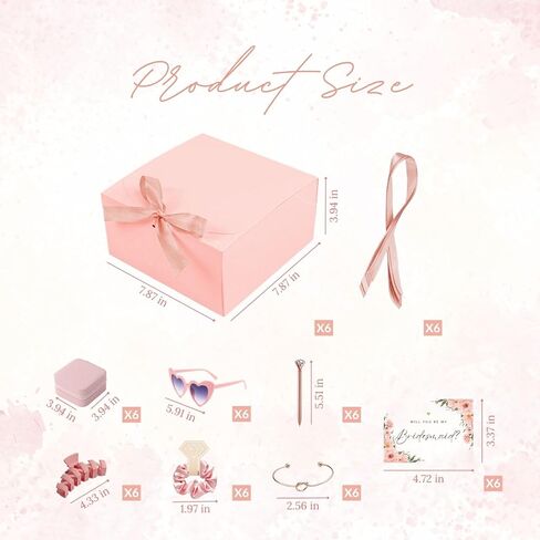 TERRATREK 48 Pcs Bridesmaid Proposal Gifts, Maid of Honor Proposal Gifts for Wedding, Bridal Party Gifts with Will You Be My Bridesmaid Card, Bridesmaid Gifts Sets of 6 for Wedding Day (Champagne) in Kuwait