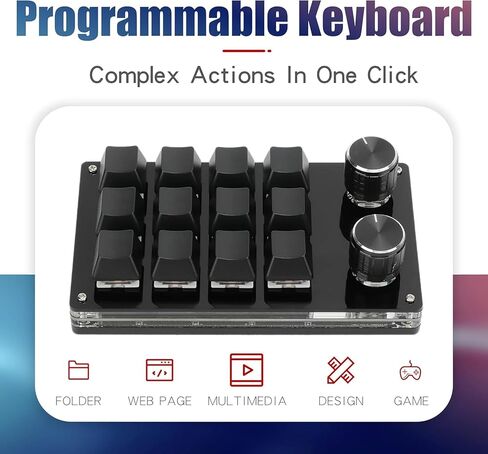 لوحة مفاتيح مفاتيح مفتاح Red Switch Macro Cnobs Knobs USB Mini Keypad للكمبيوتر الشخصي (4 مفاتيح) in Kuwait