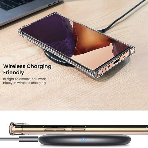 KIOMY Clear Case for Samsung Galaxy Note 20 Airbag Corners Shockproof Bumper Protective Phone Cover, Hybrid Design Hard PC Back with Flexible TPU Frame in Kuwait