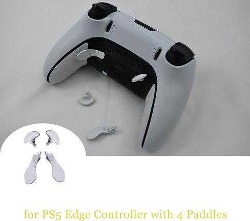 6 Pcs Metal Thumbsticks for PS5 Edge Controller, 4 Pcs Back Paddles Triggers Buttons for PS5 Dualsense Controller, Replacement Accessories Parts for PS5 Edge Controller Analog Joystick(White) in Kuwait