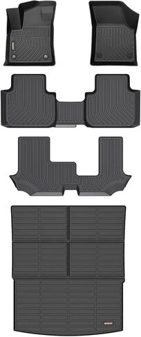 Binmotor-All Weather Floor Mats for VW Atlas Cross Sport(5 Passenger Models Only) 2020-2025, Full Set Car Mats TPE Material, Heavy Duty Car Floor Liners Guard Black Atlas Cross Sport Accessories in Kuwait