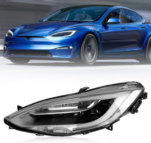 مجموعة مصابيح أمامية LED Model-S متوافقة مع الطراز S 2017 2018 2019 2020 كشافات أمامية متكيفة على الجانب الأيسر من Drviver #1053571-00-F in Kuwait