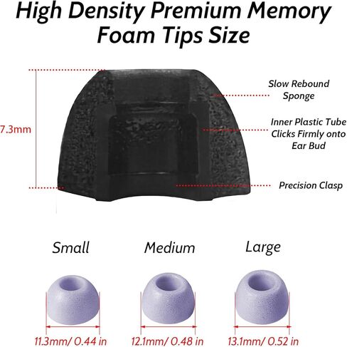 Memory Foam Tips Replacement Earbuds Tips for Galaxy Buds Pro 2021 SM-R190 Ear Foam Tip Eartip Fit in The Charging Case Ear Covers, S/M/L, 6PCS, Black in Kuwait
