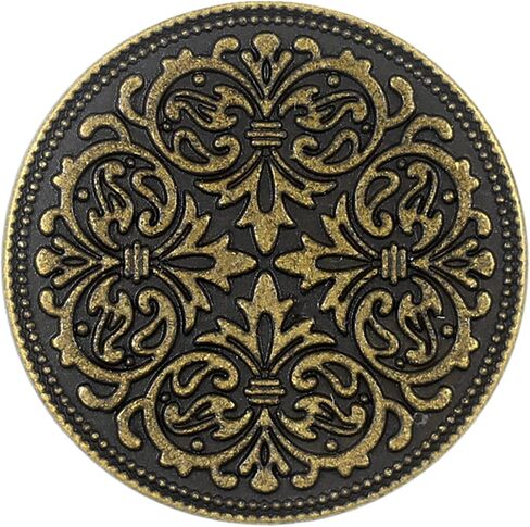 Bezelry 12 Pieces Mandala Metal Shank Buttons. 23mm. (Antique Silver) in Saudi Arabia