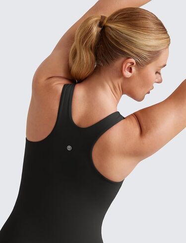 قميص بدون أكمام للسيدات من CRZ YOGA Butterluxe Racerback مع حمالة صدر مدمجة على الرف - قميص داخلي مبطن برقبة عالية ورياضي لليوجا in Kuwait
