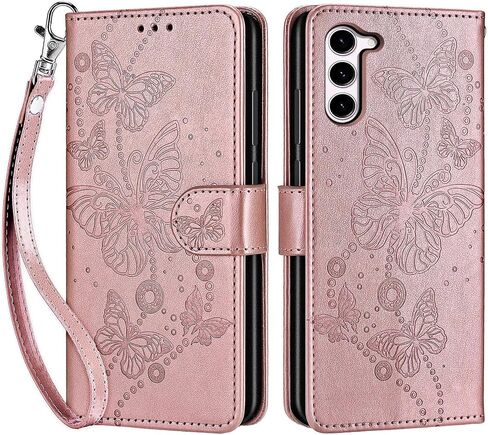 for Samsung Galaxy S23 Wallet case, Flip Folio Cover with Stand Feature for Women Men, PU Leather Phone Case Fit for Samsung Galaxy S23 6.1'' [Gray Flower] in Saudi Arabia