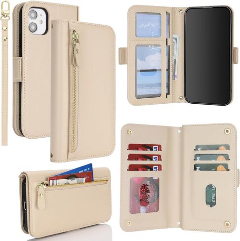 للحصول على محفظة iPhone 11 مع حامل البطاقة ، للحصول على محفظة Case iPhone 11 للنساء اللواتي يعانين من الحامل ، PU GEATHENT MAGNECT SHIPPER SHIPPER STRAP FLIP FLIP PHONE in Kuwait
