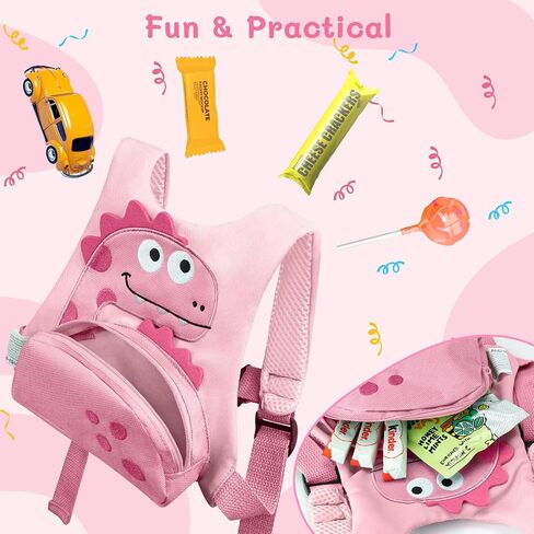 Dr.meter 3 in 1 Toddler Harness Leash + 8.2ft Anti Lost Wrist Link, Cute Dinosaur Kids Safety Harness Tether with Key Lock, Child Protective Leashes While Walking for Outdoor Activity Keep Kids Close in Saudi Arabia