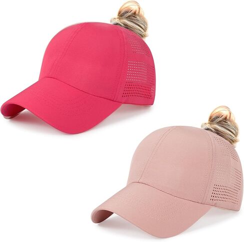 Womens Baseball Cap,Quick Drying Ponytail Hat,Lightweight UV Protection Mesh Sun Hat,Breathable Running Golf Hats for Women in Kuwait