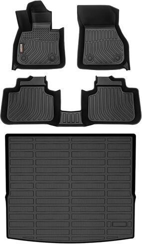 Binmotor-All Weather Floor Mats & Cargo Liner for 2023 2024 2025 BMW X1，1st & 2nd Row Full Set, Heavy Duty Car Floor Liners-Black BMW X1 Accessories in Kuwait