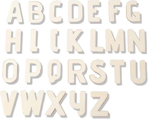 3 Inch 240 Pieces Wood Unfinished Letters Unpainted Wooden Surface Alphabet Letters for Hobby DIY Crafts (3IN) in Kuwait
