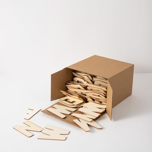 3 Inch 240 Pieces Wood Unfinished Letters Unpainted Wooden Surface Alphabet Letters for Hobby DIY Crafts (3IN) in Kuwait