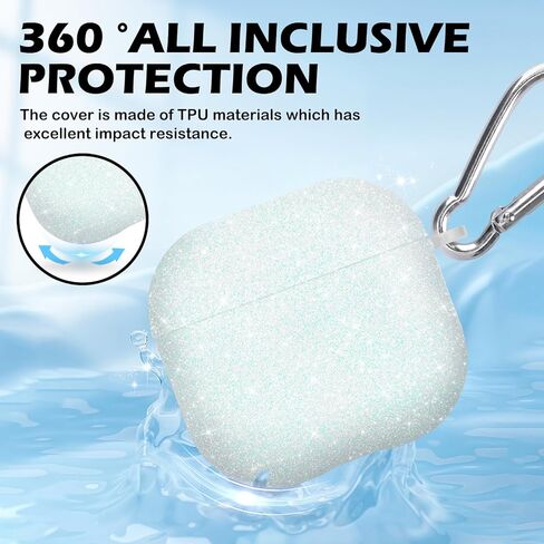 بالنسبة إلى AirPods 4 Case ، فاخرة اللطيفة اللطيفة بريقًا لامعة مع سلسلة مفاتيح للنساء للنساء رجال مضادون لضده ناعمة TPU الغطاء الواقي المقاوم للصدمات للهواء الرابع الأرجواني in Kuwait