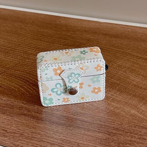 متوافق مع AirPods Pro 2 ، تصميم نمط زهور جميل لطيف غطاء سماعة جلدية ناعمة مع Snap-Fastener آمنة لـ AirPods Pro 2 (Flower) in Kuwait