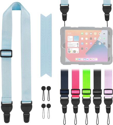 FIEIL Adjustable Shoulder Straps, Universal IPad lanyard, Silicone Padded Camera Strap with Quick Release Buckle, Comfort Neck Strap for Cameras, iPads, Tablet Case, Binoculars (Fluorescent Green) in Saudi Arabia