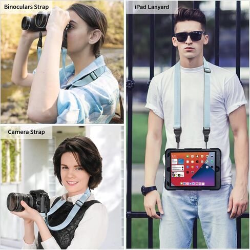 FIEIL Adjustable Shoulder Straps, Universal IPad lanyard, Silicone Padded Camera Strap with Quick Release Buckle, Comfort Neck Strap for Cameras, iPads, Tablet Case, Binoculars (Fluorescent Green) in Saudi Arabia