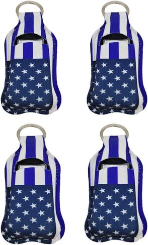 4 Piece Hand Sanitizer Bottle Holder Keyring-Ranxizy Neoprene Keychain for 30ML Gym Shampoo Lotion Soap Perfume and Liquids Travel Containers,Leopard print in Kuwait