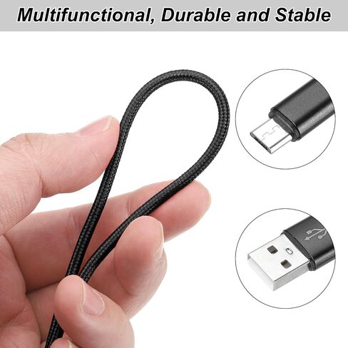 كابل شاحن وحدة تحكم Meccanixity ، 6 قدم USB A إلى Micro USB كابل USB كبل Micro USB شحن كابل USB الشحن الشحن السريع ، سلك الفضة in Saudi Arabia