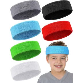 Kids Boys Headbands Sweat Headbands Colorful Toddle Athletic Headbands Sweatband Forehead Sweatband Basketball Soccer Headband for Children Over 5 Years Old (6)