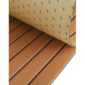 Hjdeck Boat Flooring EVA Foam Boat Decking with 3M Self-Adhesive Backing, Boat Foam Flooring Marine Carpet Faux Teak Sheet for Yacht Fishing Boat Kayak Motorboat RV Floor Helm Pad