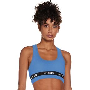 GUESS Women's Active Stretch Jersey Sports Bra, Midday Blue, Large