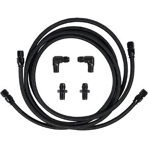 YESHMA AN6 PTFE 7Ft Transmission Cooling Lines Hose Compatible With 4L60 700R4 TH350 CBC350 TH400 3L80 Transmission Cooler line Hose Fitting E85 Nylon Stainless Steel Braided Lines X 2
