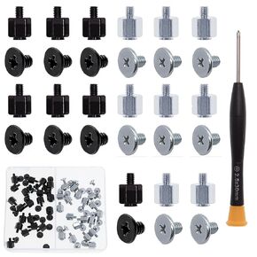 80Pcs M.2 SSD Screw Kit,Black and Silver M.2 Standoffs and Screws,M2 x 4.5+2.5 SSD Mounting Screws for Asus Motherboards with Screwdriver