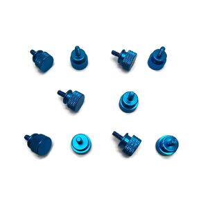 10x Anodized Aluminum Computer Case Thumbscrews 6-32 Thread Computer Cover Power Supply PCI Slots Hard Drives DIY Teal Blue
