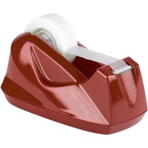 Acrimet Premium Desktop Tape Dispenser, Plastic, Non-Skid Base (Heavy Duty) (Red Color)