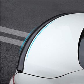 Car Trunk Spoiler Roof Lip Kit,Universal 59 inches Black Pattern Rear Wing Decorative Strip, Spoiler Free-Punching Rubber Lip Sticker, Suitable for Tailgate, Roof, Bumper Scratch Protection (Black)