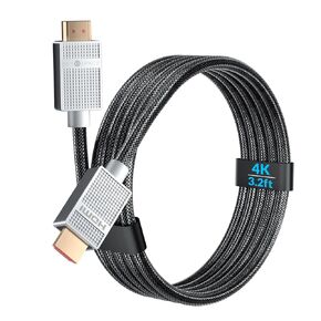 HDMI Cable [Ultra High Speed HDMI HDMI 2.1 Cable 8K@60Hz | 4K@120Hz, 3.2ft Durable Braided Short HDMI Cord for Gaming Monitor -Bandwidth Capability 48Gbps