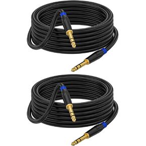 6.6 قدم (2 حزمة) 1/8 إلى 1/4 كابل ستيريو 6.35 ملم TRS إلى 6.35 ملم كابل صوت، كمبيوتر محمول، أجهزة المسرح المنزلي، مكبر الصوت ومكبرات الصوت in Kuwait