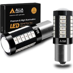 Alla Lighting 2800lm BA15S 1156 LED Bulbs, White Back-up Reverse/Signal/Brake/Tail/DRL Lights 7506 P21W 1141 3497 1003 1073 199 2396 93 97 6000K Xenon Super Bright 12V 5730 33-SMD Upgrade