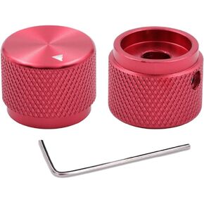 ROZILO 2pcs Aluminum Electronic Control Potentiometer Audio Knob 20mm Dia. x 15.5mm Height for 6mm Diameter Shaft Red