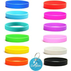12 Pcs Blank Silicone Wristbands Rubber Bracelets Adults Fashion Party Sports Accessories