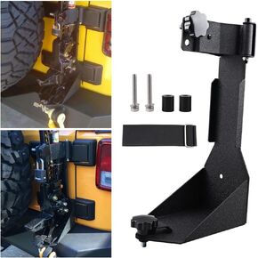 High Lift Jack Mount Heavy Duty Jack Mount Holder Tailgate Jack Mount Bracket for Most Off-Road Style Jacks Compatible with Jeep Wrangler JK/JKU 2007-2018 (Black)