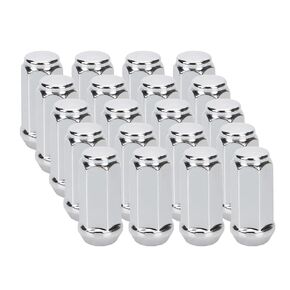 YIZBAP 20Pcs Black 1/2-20 Lug Nuts, Closed End Bulge Acorn Lug Nuts - 1.4 inch Tall - 3/4"(19mm) Hex Wheel Lug Nut for 5lug