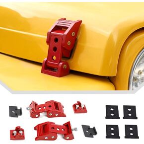 JeCar Aluminum Hood Latches for Jeep Wrangler TJ 1997-2006 Hood Latches Catch Set (Eliminates Hood Flutter)