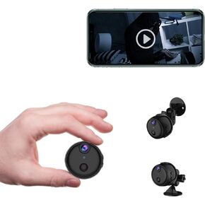 Small Hidden Spy Camera - Home Security Wireless Mini Camera with 2.4G WiFi Connection, Motion Detection, Night Vision, 4K Video, Phone App - Indoor Nanny Cam for Monitoring Pets and Kids