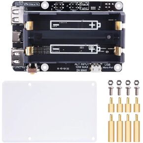 GeeekPi UPS V5 Power Supply Uninterruptible UPS HAT for Raspberry Pi, Support 18650 Battery Charger Power Bank Power Management Expansion Board 5V for Raspberry Pi 4B/3B+/3B/2B/B+/B/A+/A