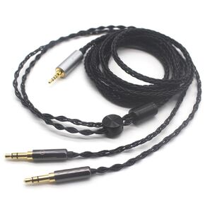 Youkamoo 2.5mm Balanced Headphone Replacement Cable Compatible for Hifiman HE4XX HE-400i Headphones 8 Core Braided Silver Plated Replacement Upgrade Cable (Dual 3.5mm Male Version) 8.5 ft (2.60 m)