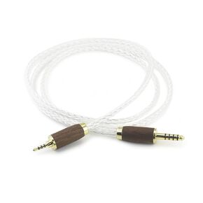 NewFantasia 2.5mm Balanced Male to 4.4mm Balanced Male Headphone Audio Adapter Cable 8 Cores 6N OCC Copper Single Crystal Silver Plated Wire Walnut Wood Shell 2.5mm to 4.4mm Male 4.9ft