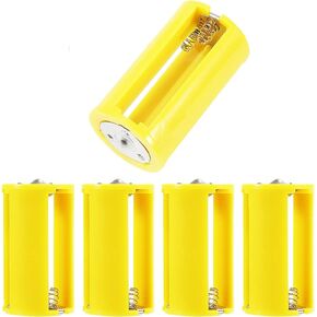 DIANN 10pcs 3 AA to D Battery Converter AA to D Battery Adapters Holder 1.5V Output Case Box 3 AA to 1 D Converter White