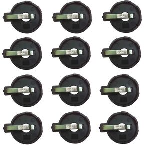 (Pack of 12 CR2032 2025 2015 Battery Holder Coin Cell Holder, CR2032 2025 2015 Coin Cell Button Battery Holder, Coin Cell Battery Holder with 2 Pin Solder Mounting Lead