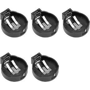 uxcell 5 Pcs CR2450 CR2430 Horizontal Coin Button Battery Holder Black Color Container Case