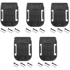 5 Packs Battery Wall Mount Storage Shelf Rack, Battery Holder Compatible for Makita 18V/for Bosch 18V Li-ion Battery, Battery Cover/Protector Organizer Shelf Bracket Belt Slot