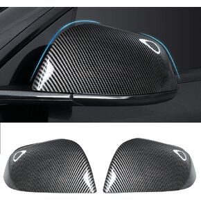 Model Y Side Mirror Cover, Mirror Cap 2 PCS Gloss Carbon Fiber Side Mirror Cover for Model Y (2021-2024) Rearview Mirror Cover