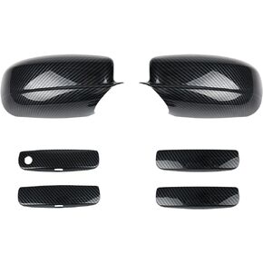 SPORTULI Black Vehicle Side View Mirror Covers Caps + Door Handle Covers Replace for 2011-2022 2023 2024 Dodge Charger
