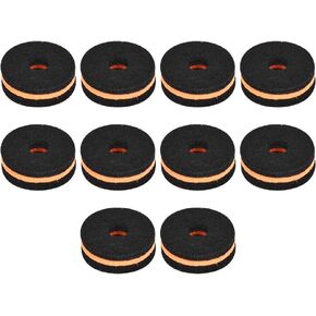 Tomotato 10 Pcs Cymbal Stand Felt Cymbal Felt Pad 35mm Black Orange Cymbal Protection Sleeve Replacement Part