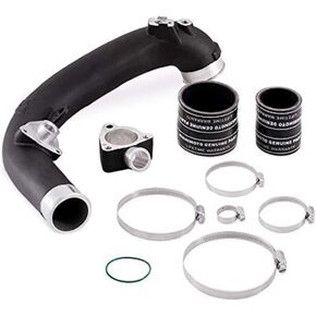 Mishimoto MMICP-JLH-18WBK Intercooler Pipe Kit Compatible With Jeep Wrangler JL 2.0L 2018+ Black